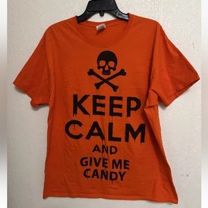 Halloween T-Shirt "Keep Calm and Give Me Candy" Size Large mens